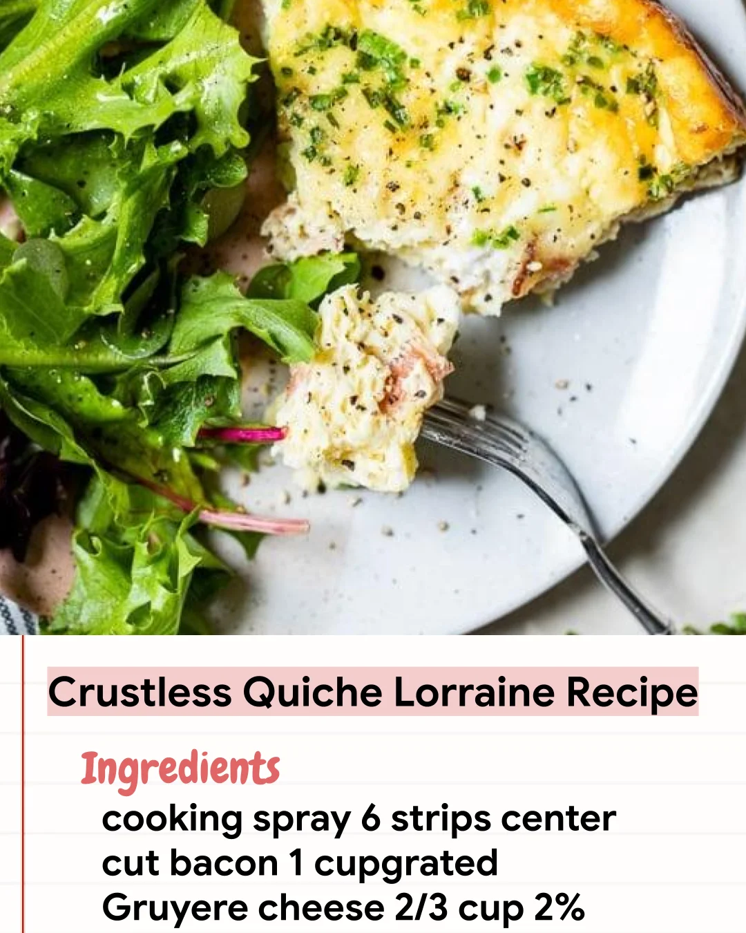 Low Carb Recipe Crustless Quiche Lorraine Recipe