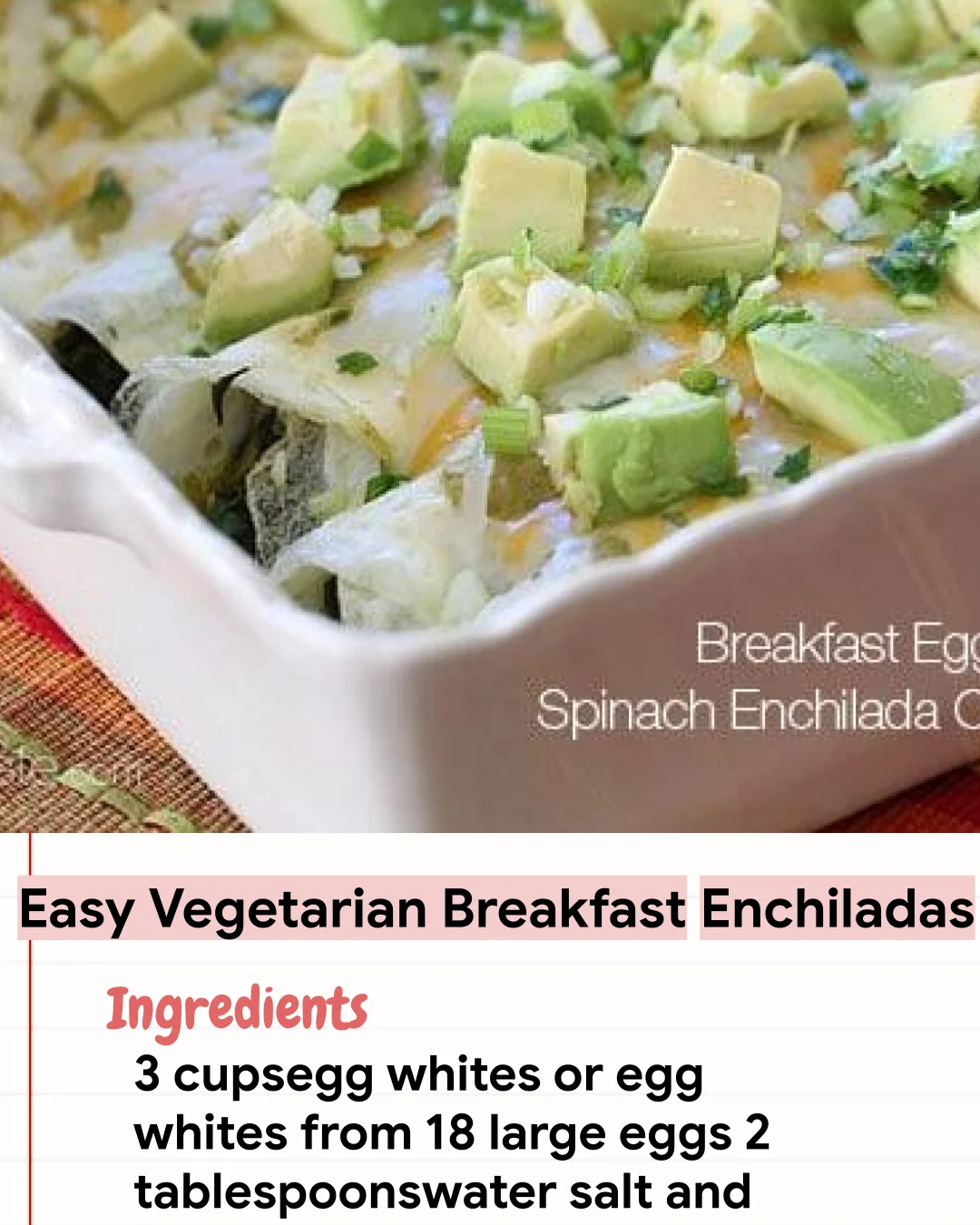 Low Carb Recipe Easy Vegetarian Breakfast Enchiladas