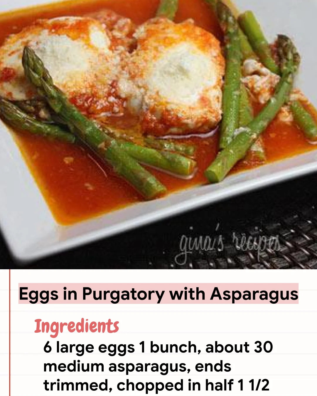 Low Carb Recipe Eggs in Purgatory with Asparagus
