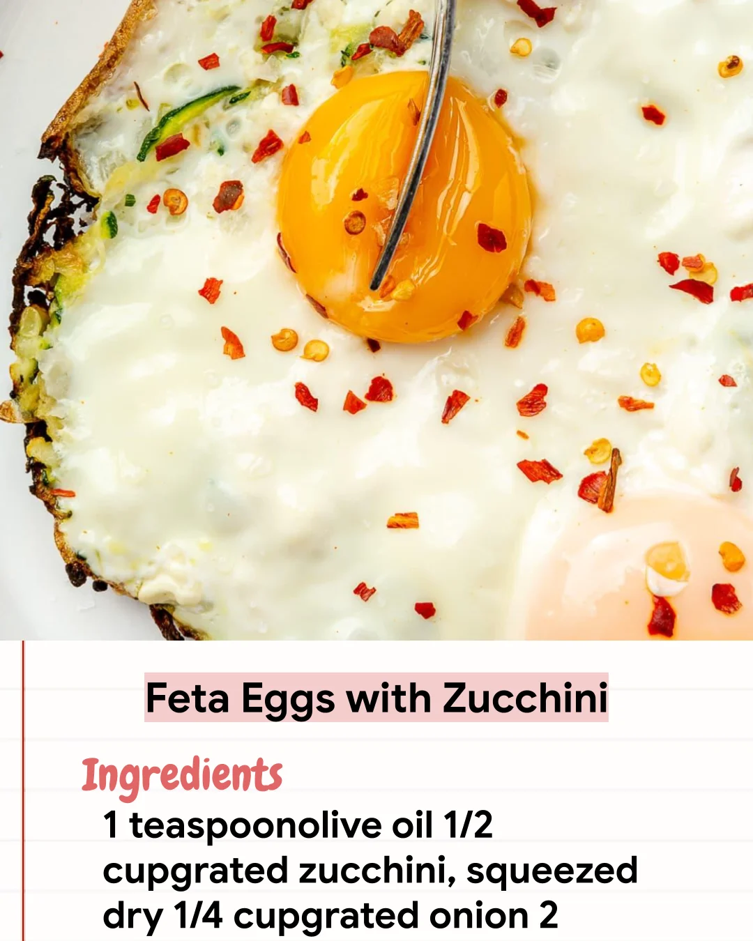 Low Carb Recipe Feta Eggs with Zucchini