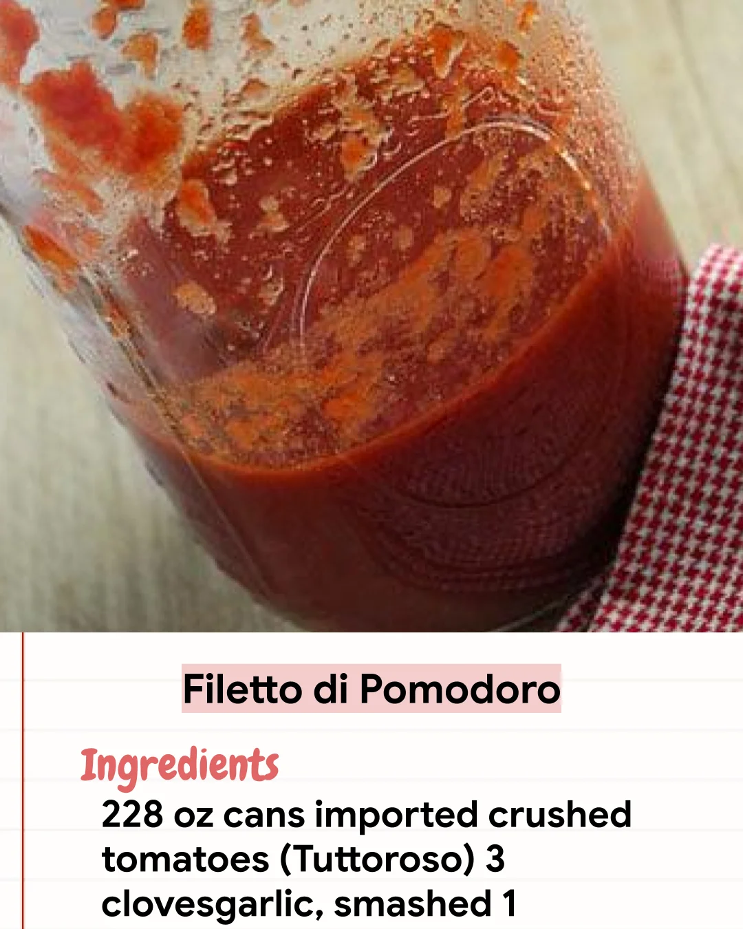 Low Carb Recipe Filetto di Pomodoro