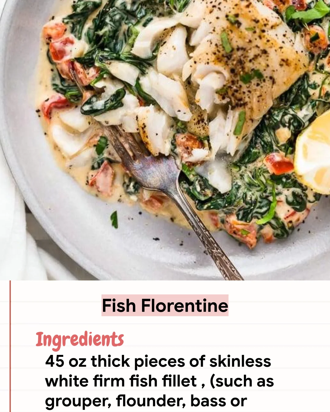 Low Carb Recipe Fish Florentine