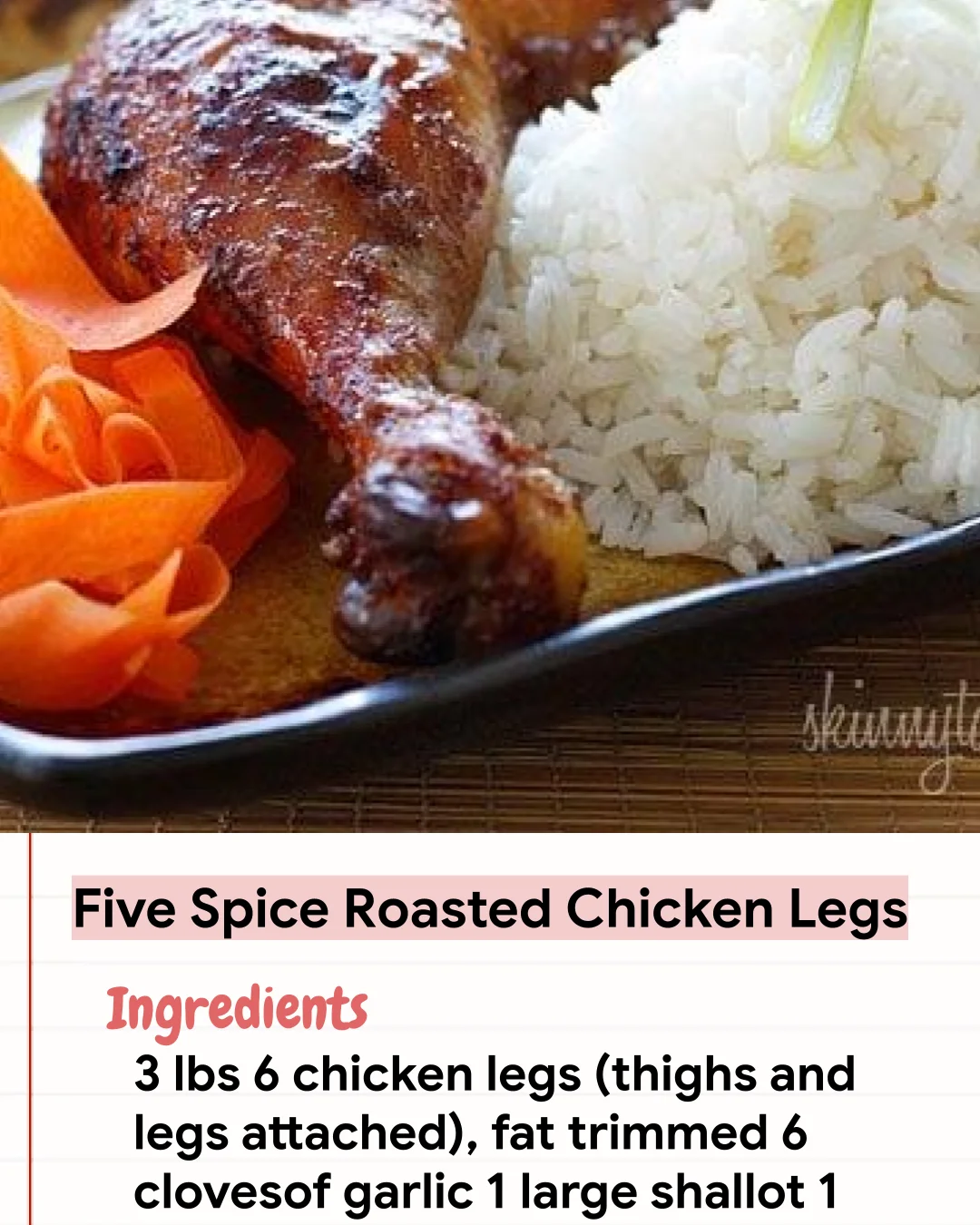 Low Carb Recipe Five Spice Roasted Chicken Legs