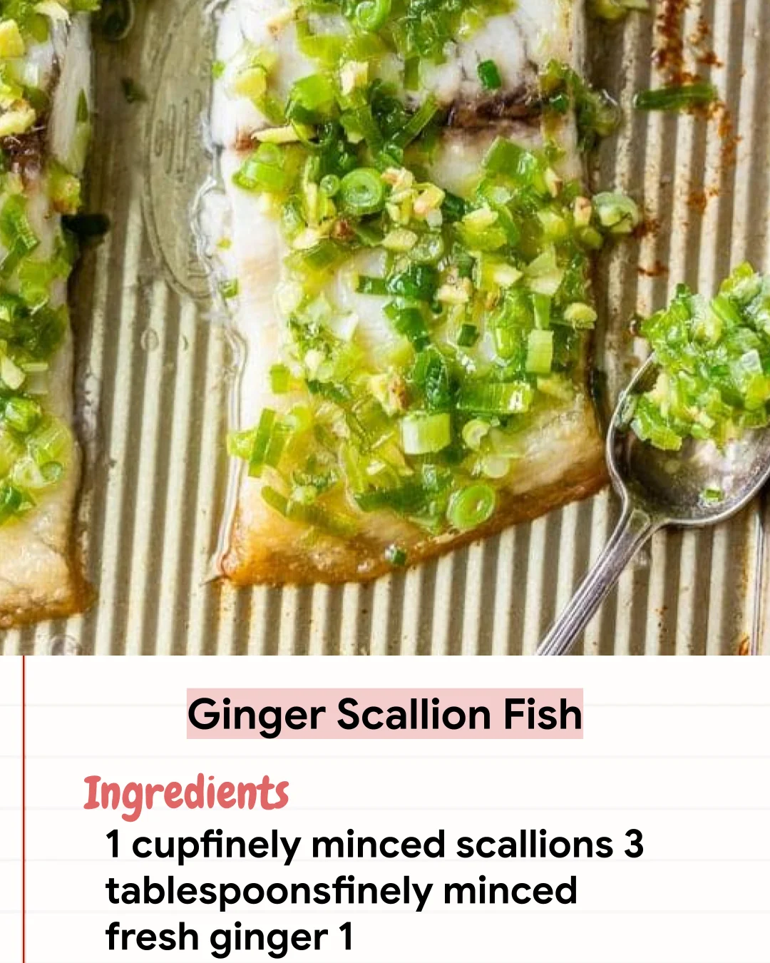Low Carb Recipe Ginger Scallion Fish