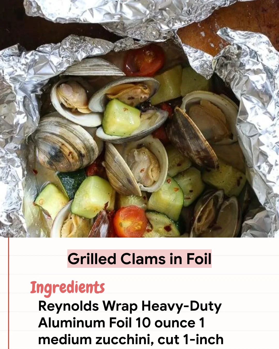 Low Carb Recipe Grilled Clams in Foil