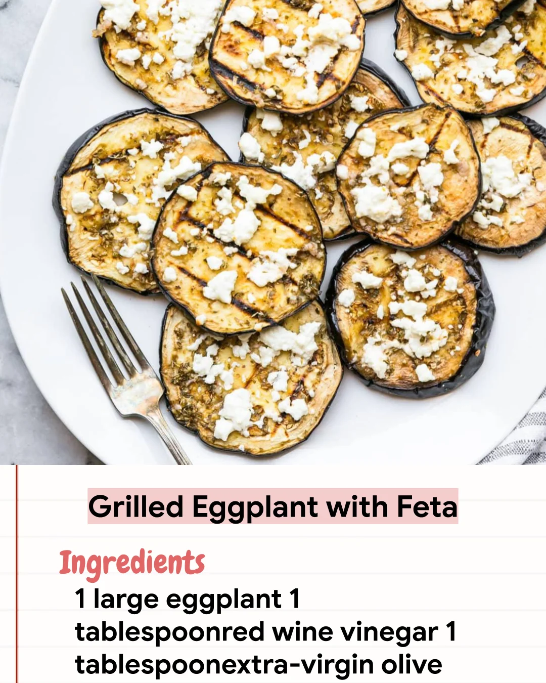 Low Carb Recipe Grilled Eggplant with Feta