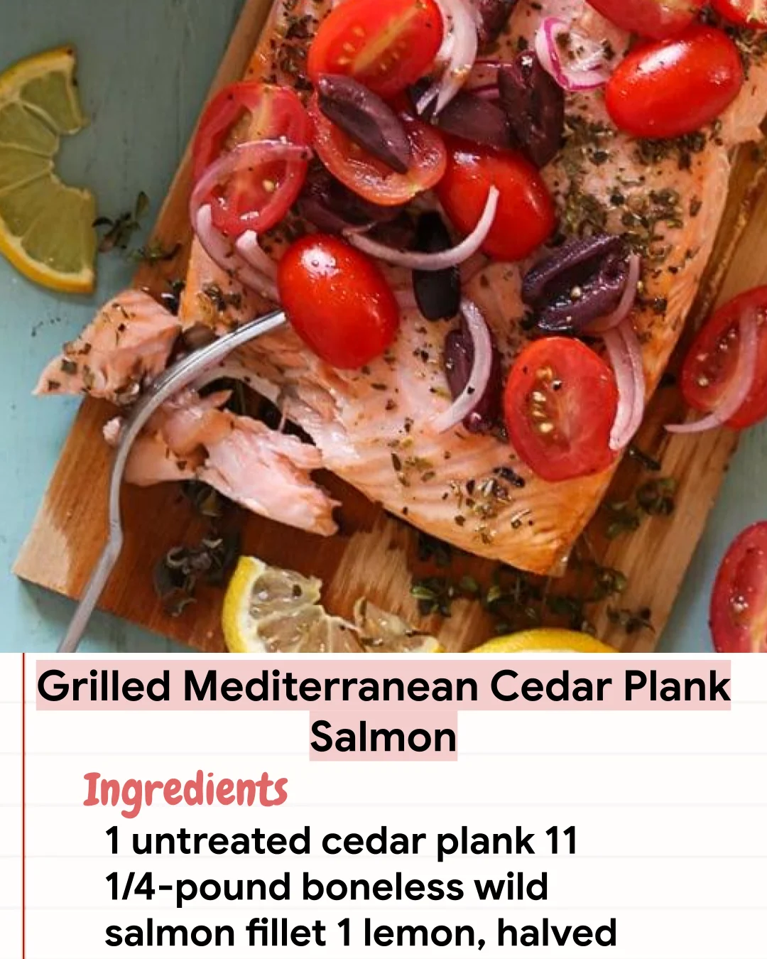 Low Carb Recipe Grilled Mediterranean Cedar Plank Salmon