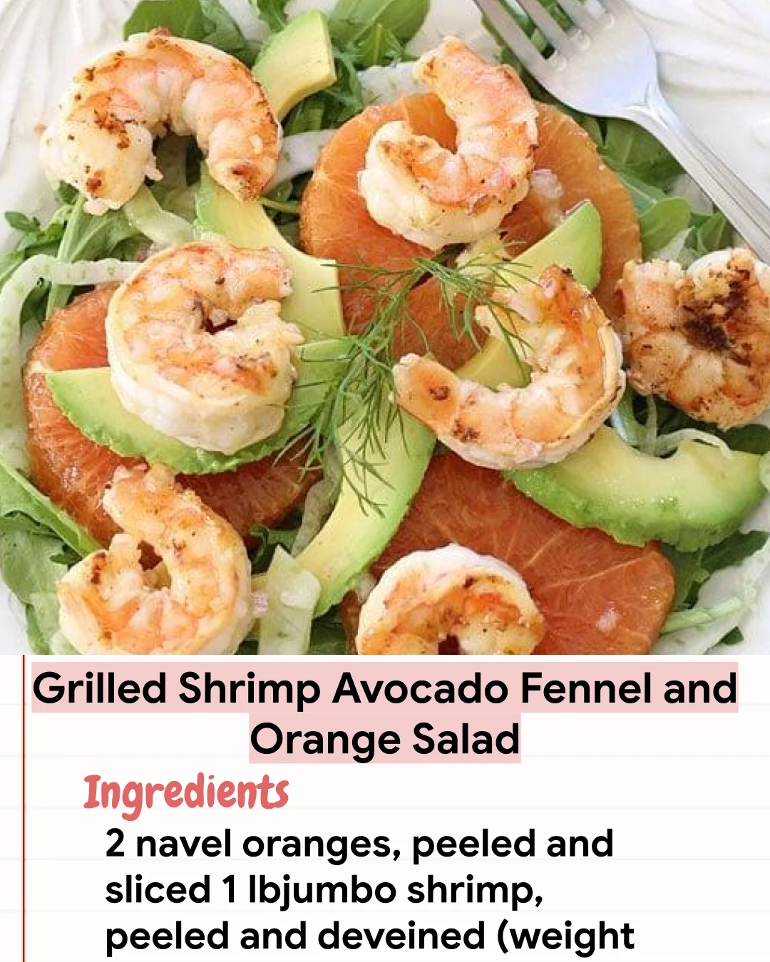 Low Carb Recipe Grilled Shrimp Avocado Fennel and Orange Salad