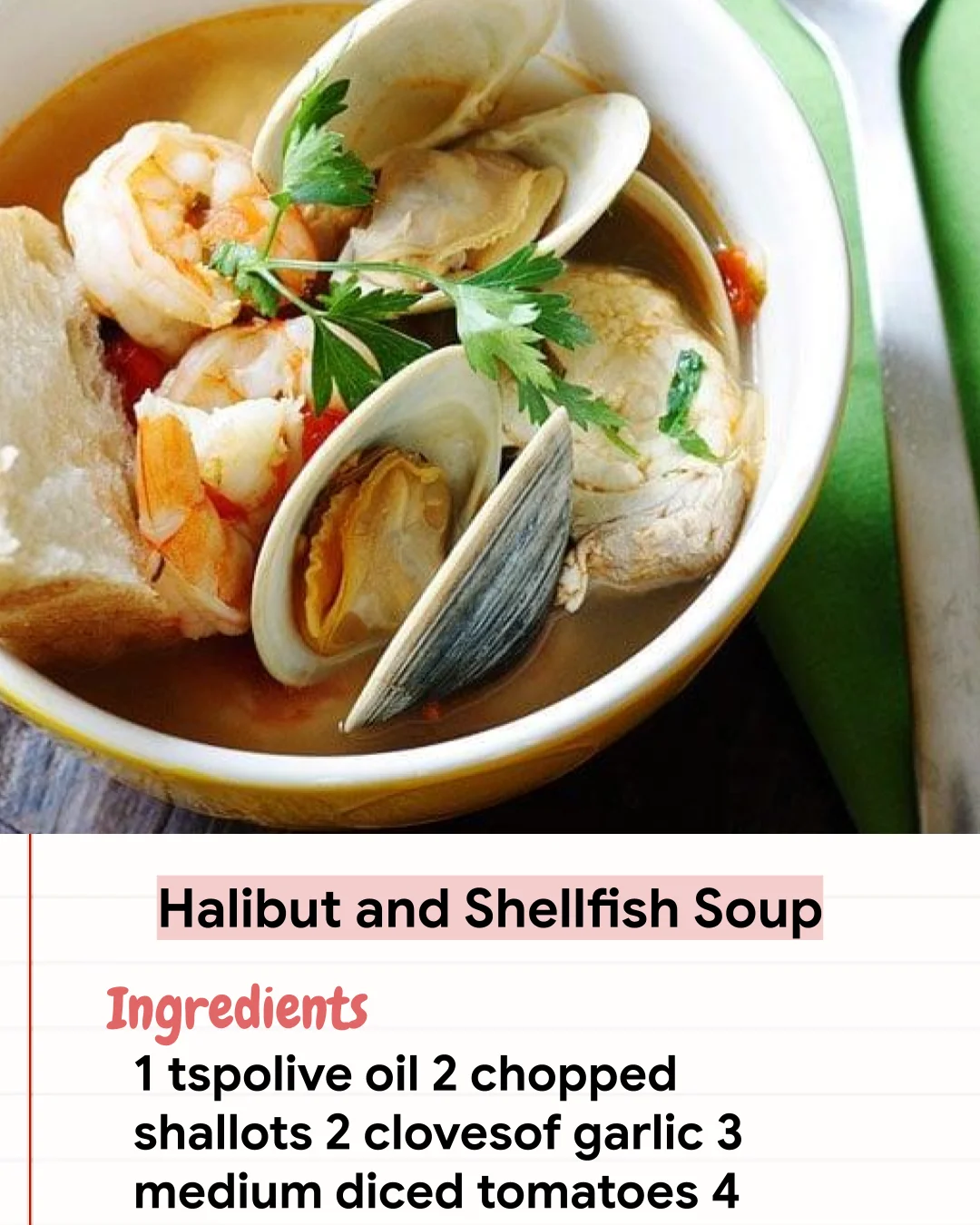 Low Carb Recipe Halibut and Shellfish Soup