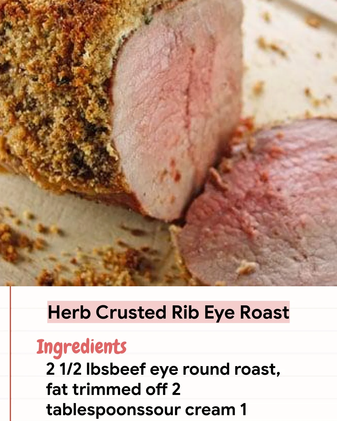 Low Carb Recipe Herb Crusted Rib Eye Roast