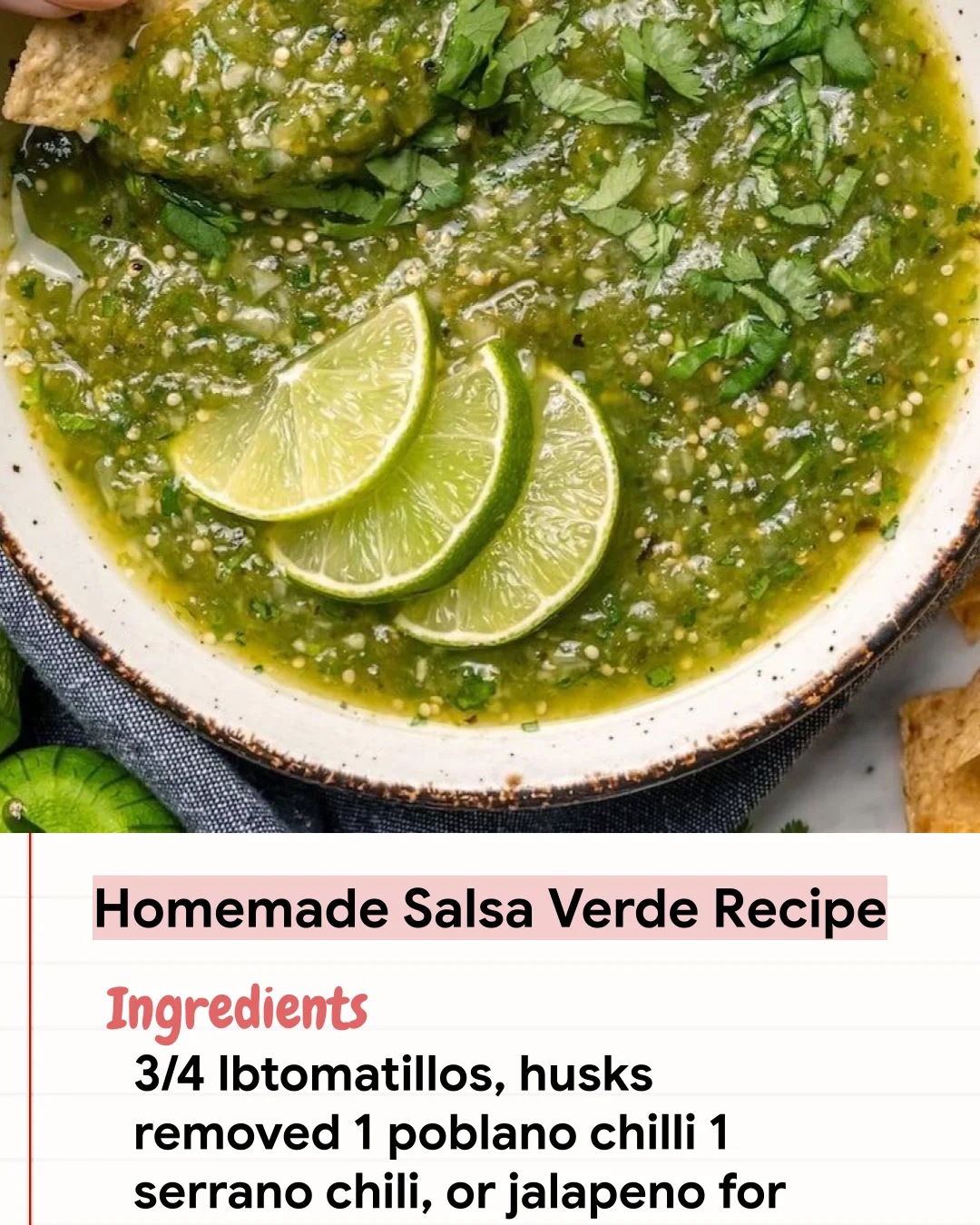 Low Carb Recipe Homemade Salsa Verde Recipe