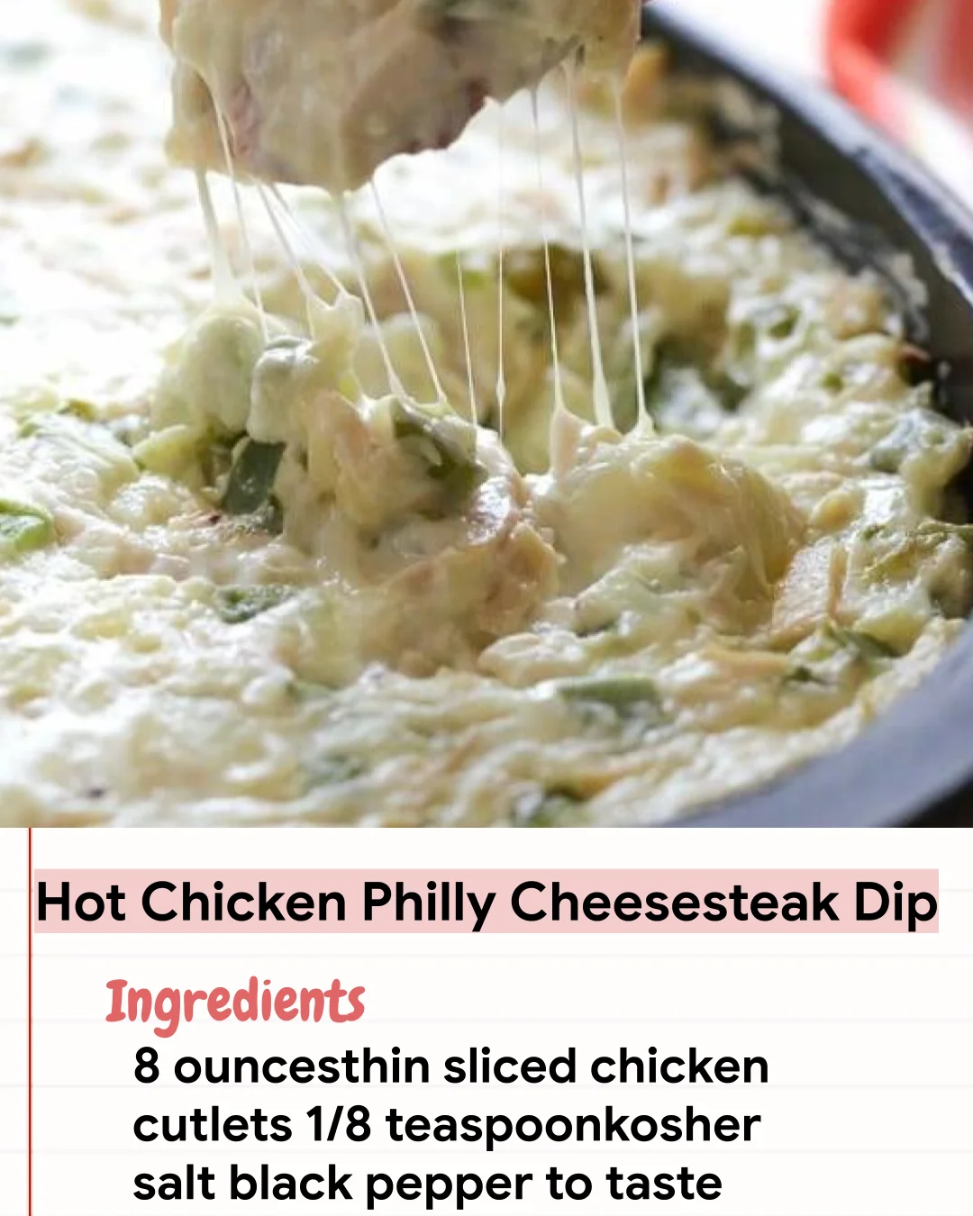 Low Carb Recipe Hot Chicken Philly Cheesesteak Dip