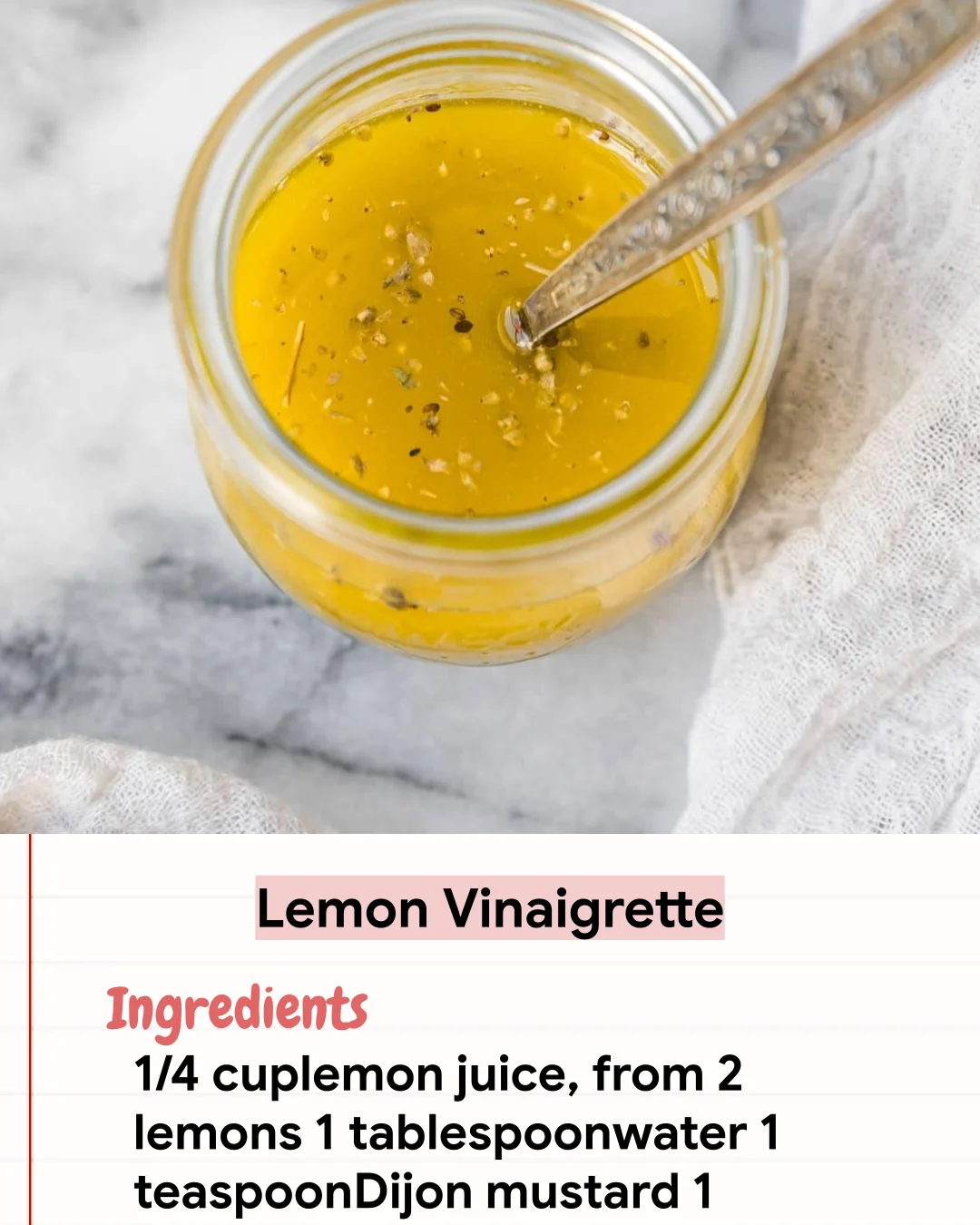 Low Carb Recipe Lemon Vinaigrette