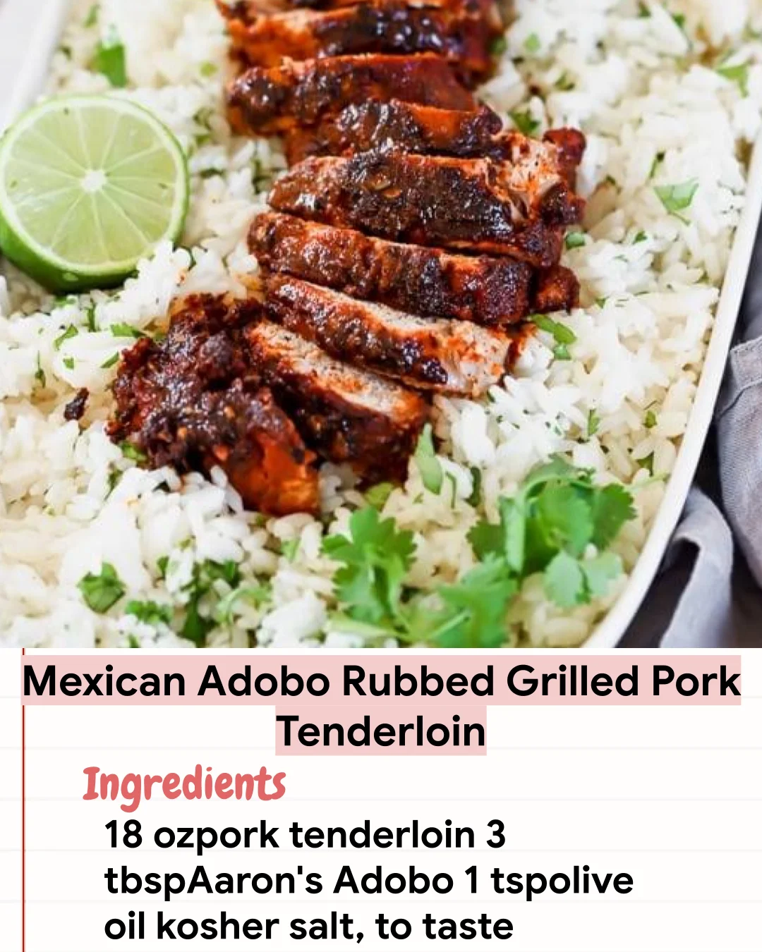 Low Carb Recipe Mexican Adobo Rubbed Grilled Pork Tenderloin