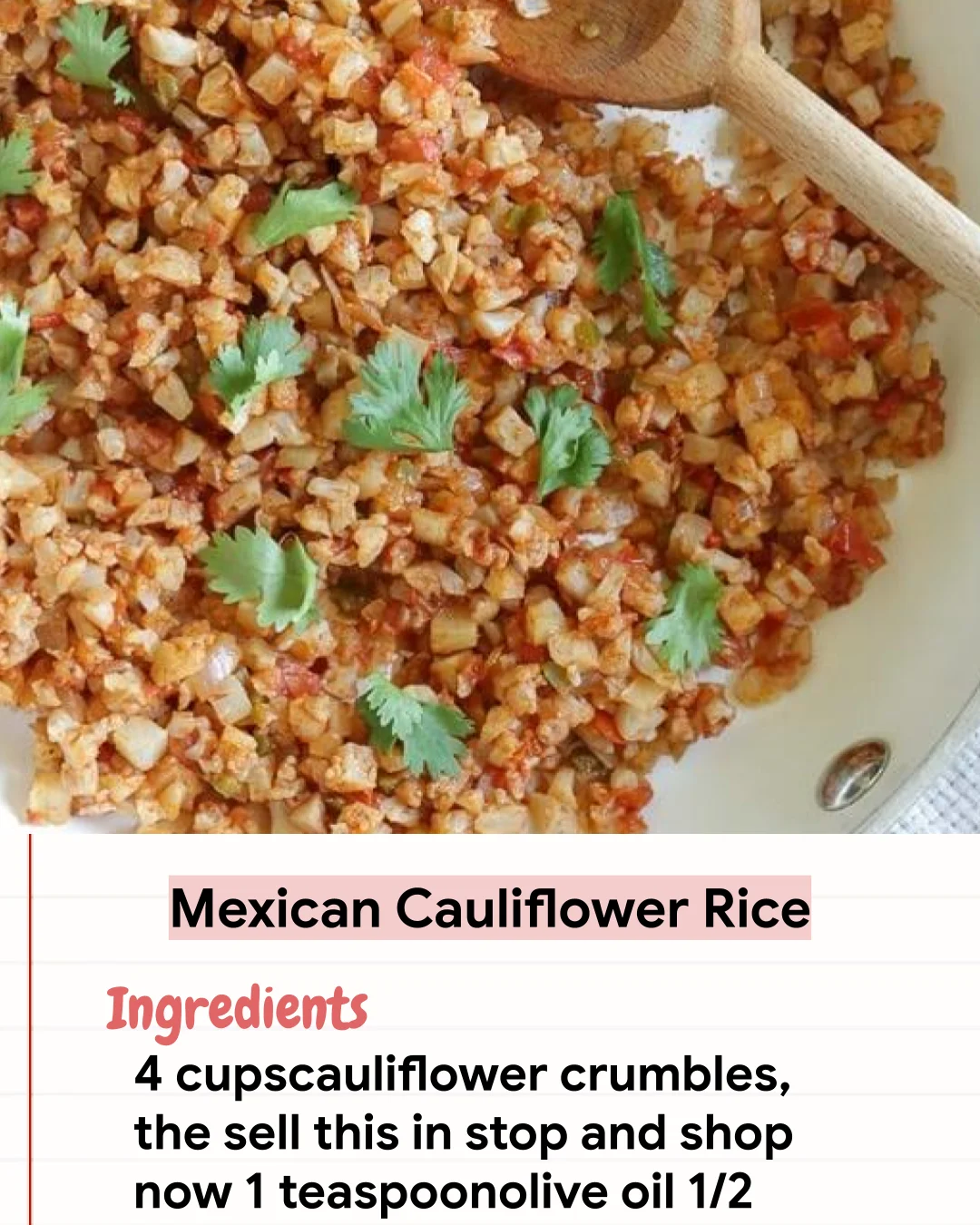 Low Carb Recipe Mexican Cauliflower Rice