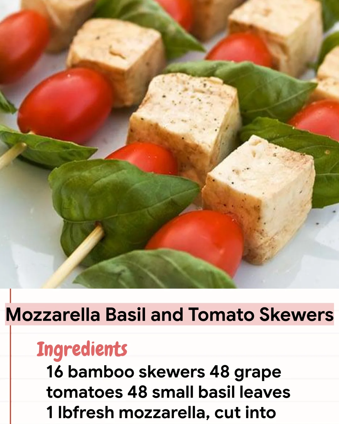 Low Carb Recipe Mozzarella Basil and Tomato Skewers