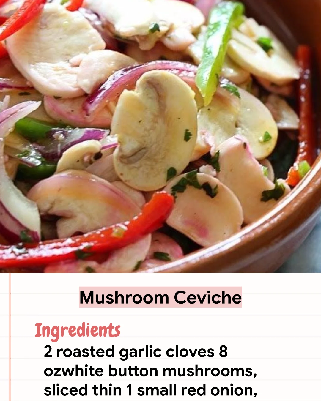 Low Carb Recipe Mushroom Ceviche