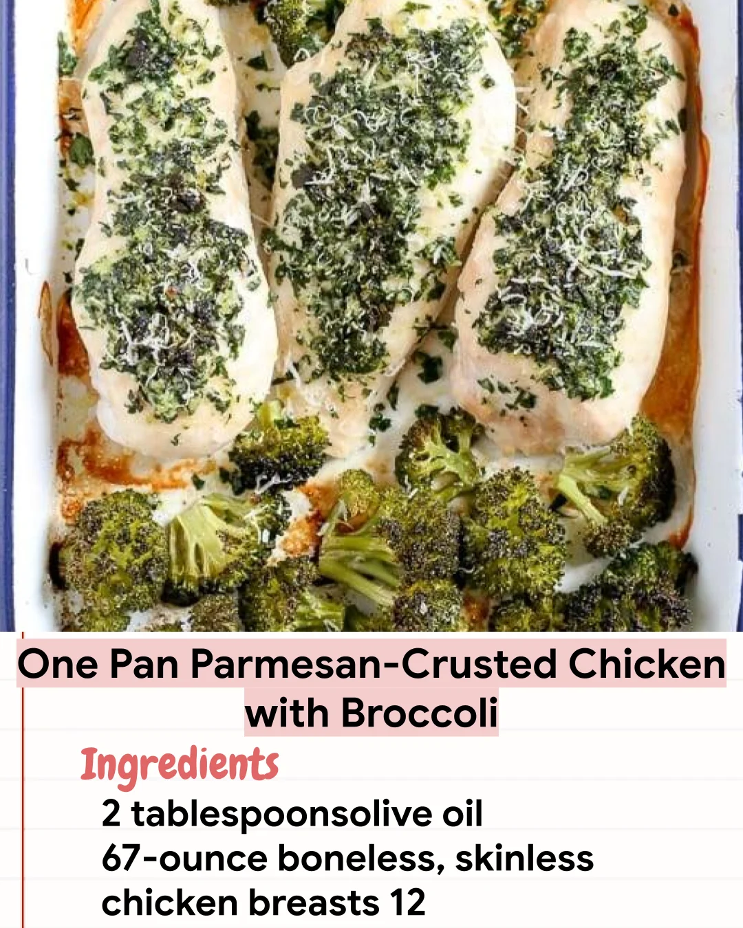 Low Carb Recipe One Pan Parmesan-Crusted Chicken with Broccoli
