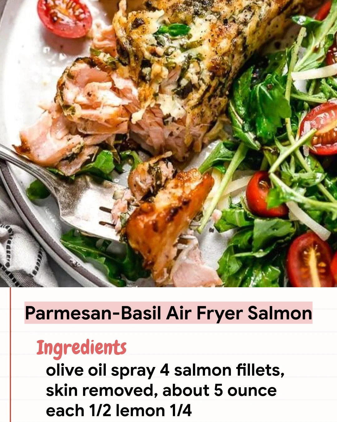 Low Carb Recipe Parmesan-Basil Air Fryer Salmon