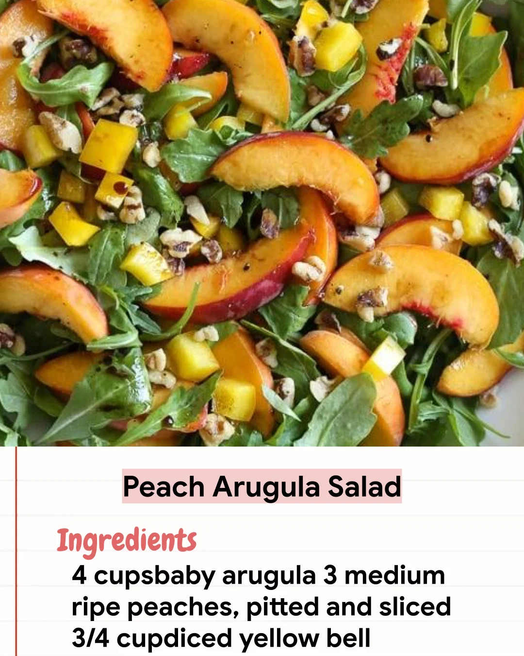 Low Carb Recipe Peach Arugula Salad