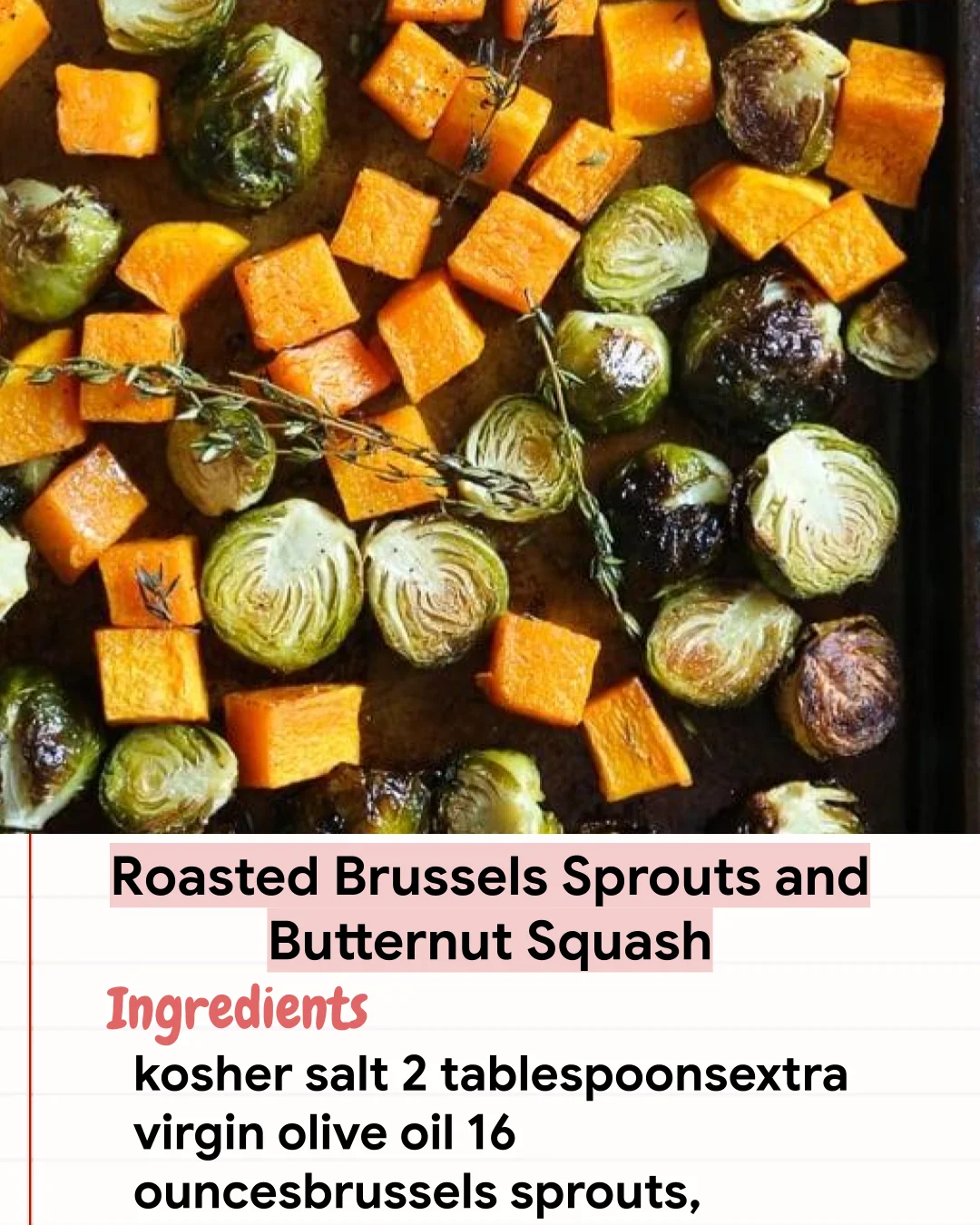 Low Carb Recipe Roasted Brussels Sprouts and Butternut Squash