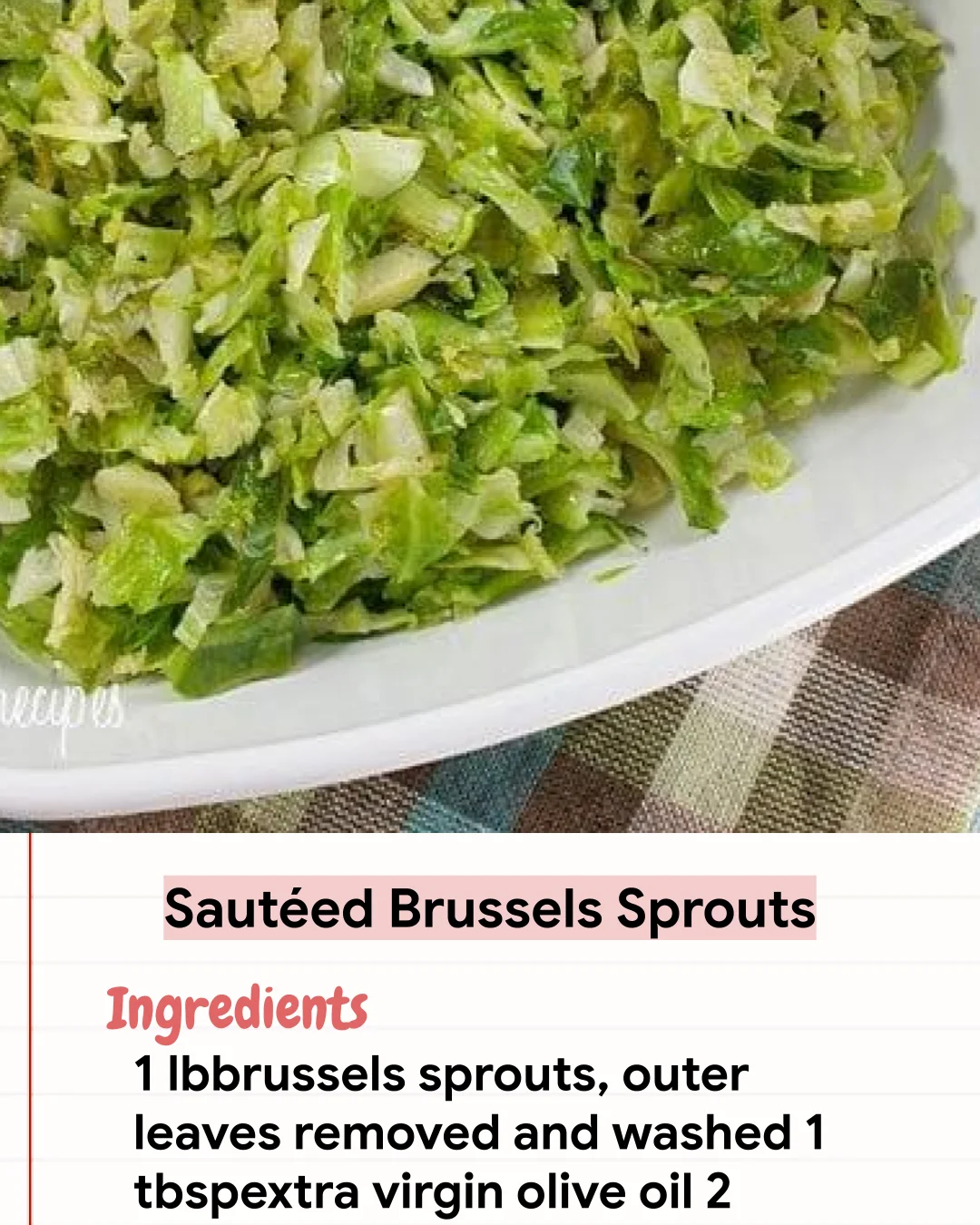 Low Carb Recipe Sautéed Brussels Sprouts
