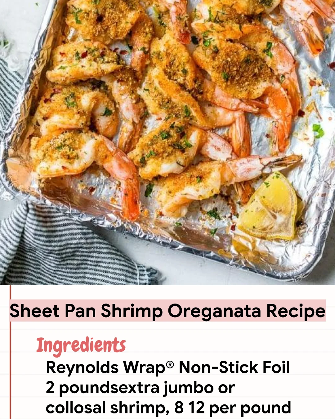 Low Carb Recipe Sheet Pan Shrimp Oreganata Recipe