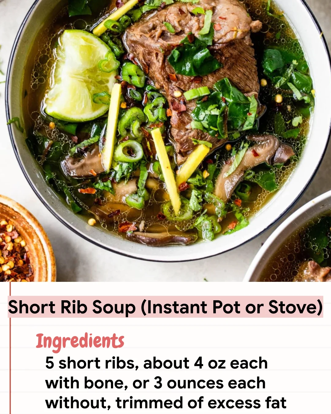 Low Carb Recipe Short Rib Soup (Instant Pot or Stove)