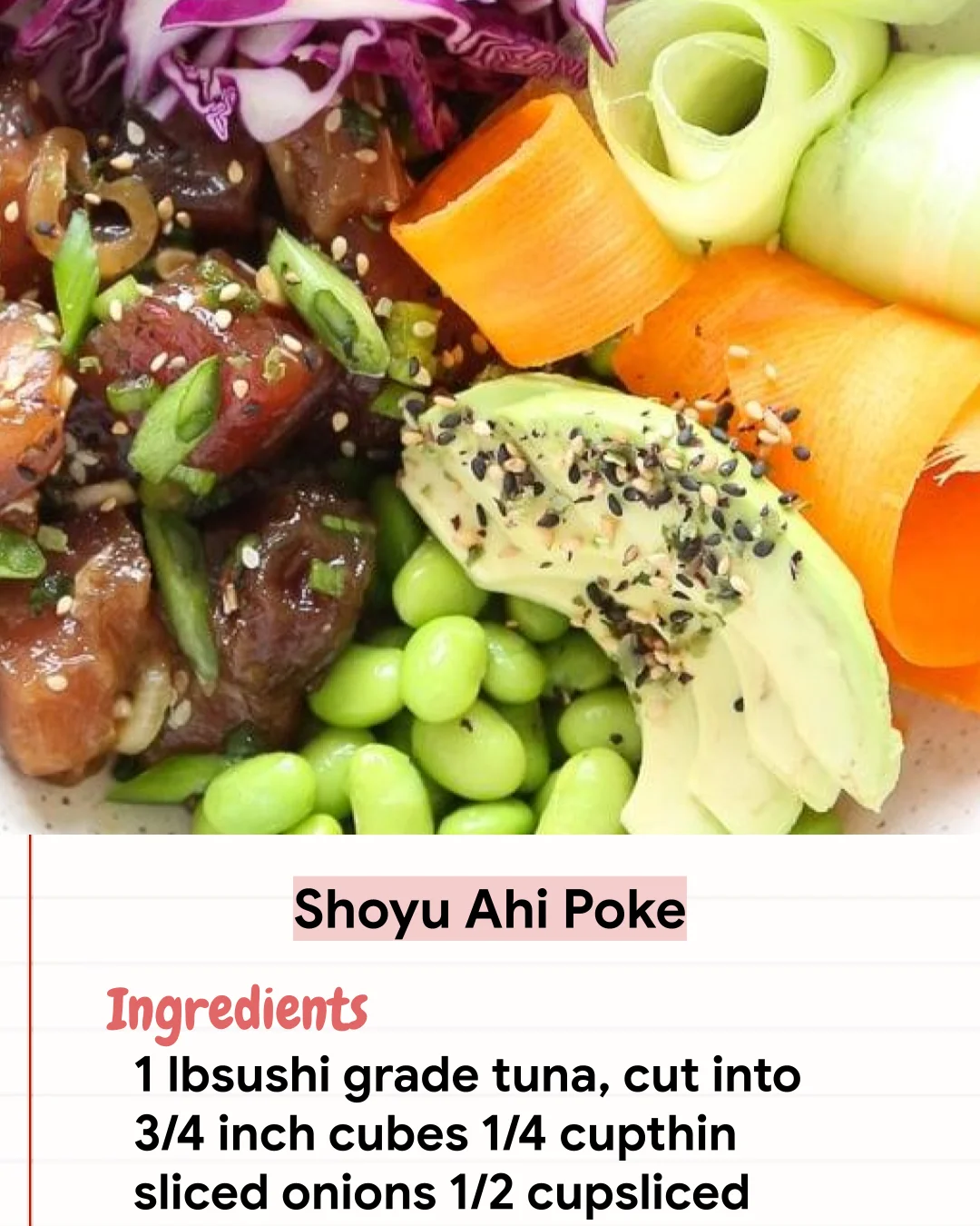Low Carb Recipe Shoyu Ahi Poke