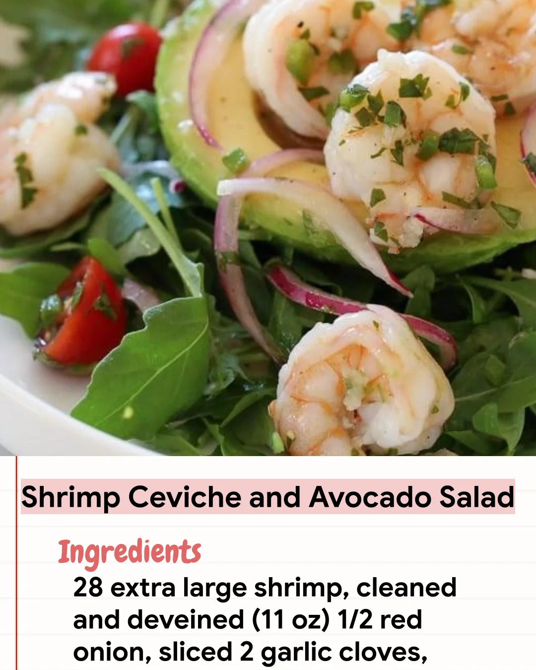 Low Carb Recipe Shrimp Ceviche and Avocado Salad