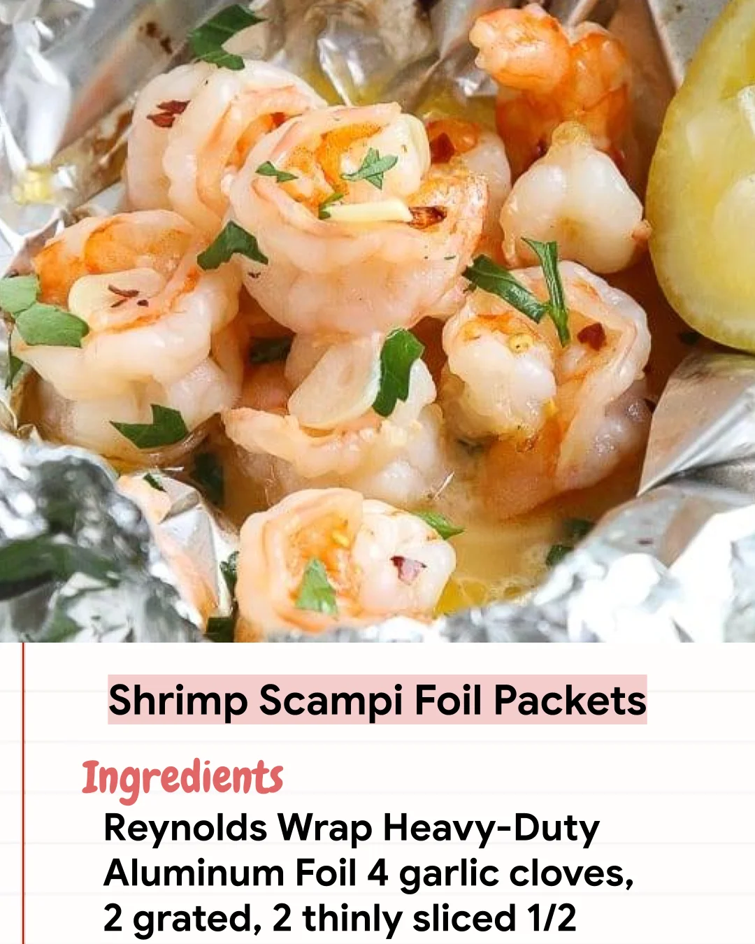 Low Carb Recipe Shrimp Scampi Foil Packets