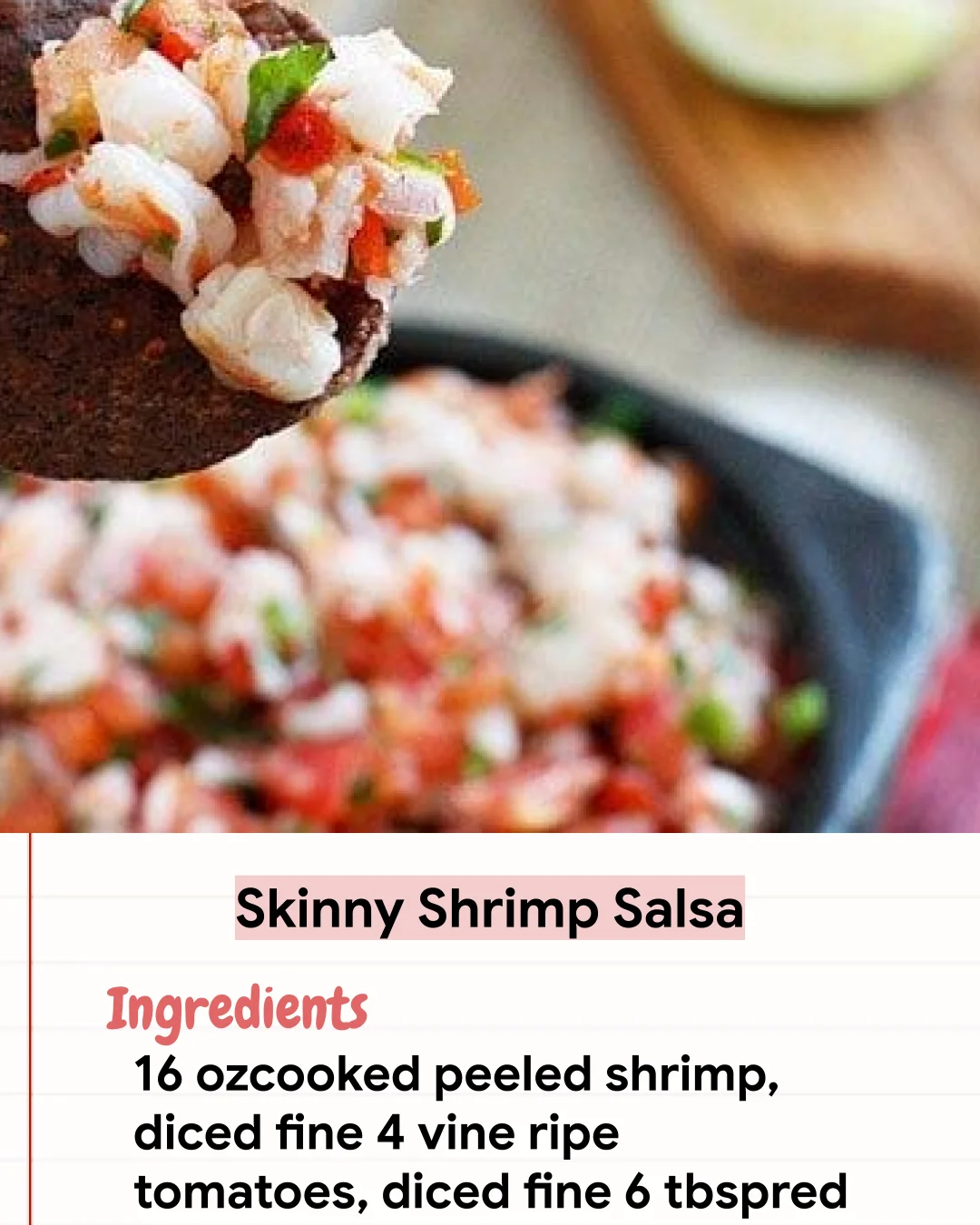 Low Carb Recipe Skinny Shrimp Salsa