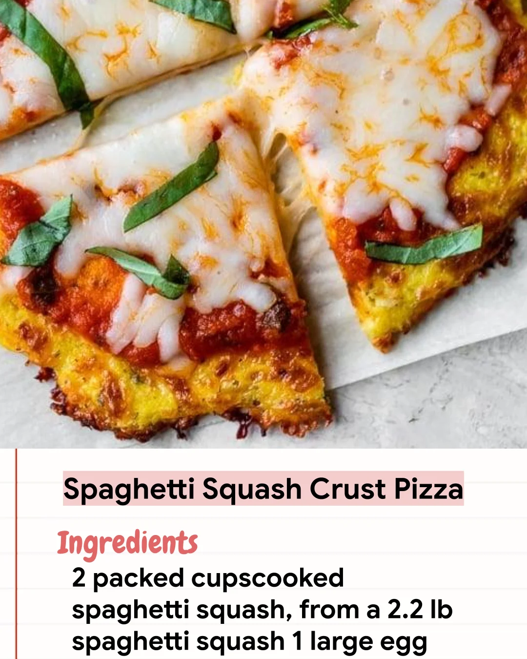 Low Carb Recipe Spaghetti Squash Crust Pizza