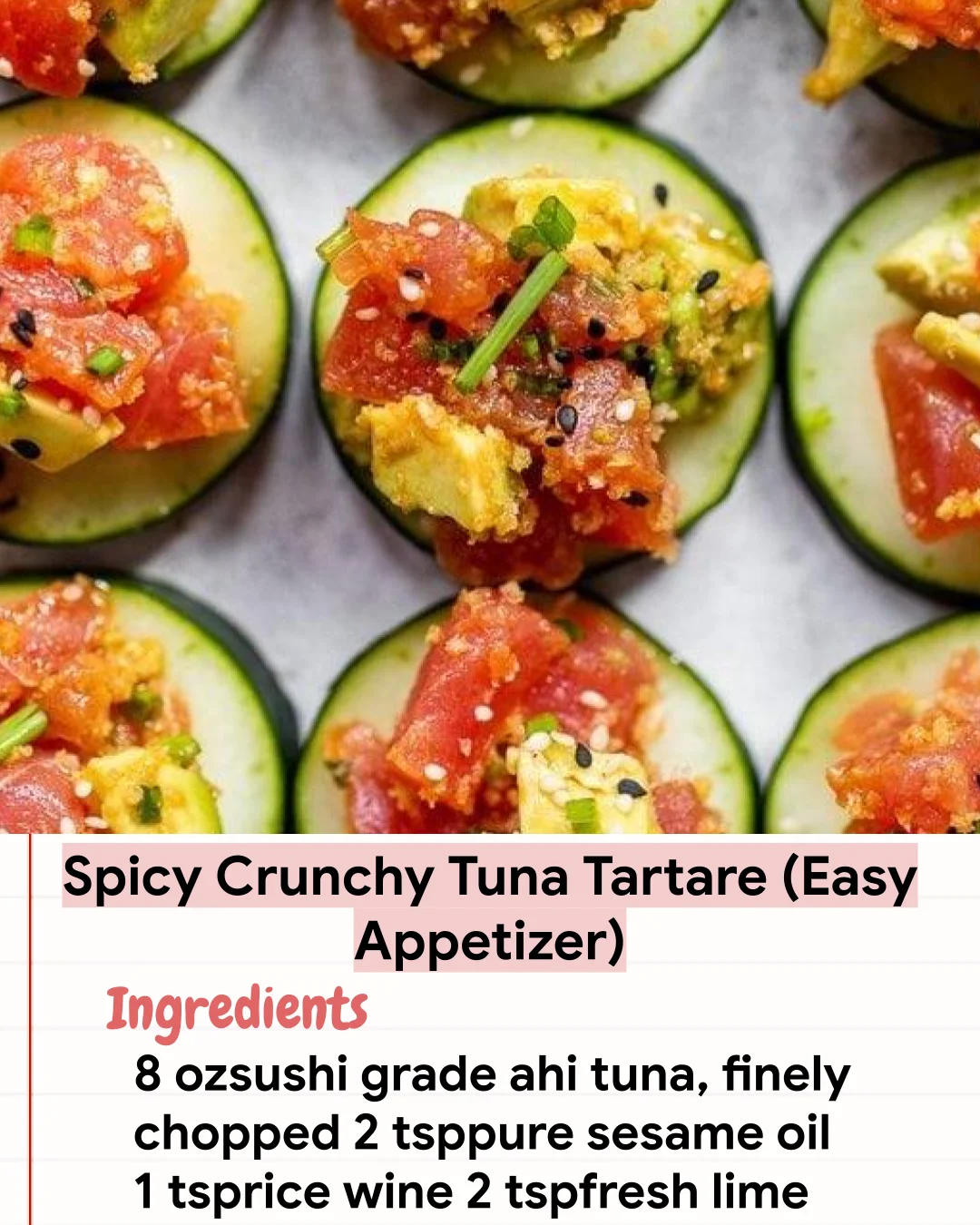 Low Carb Recipe Spicy Crunchy Tuna Tartare (Easy Appetizer)