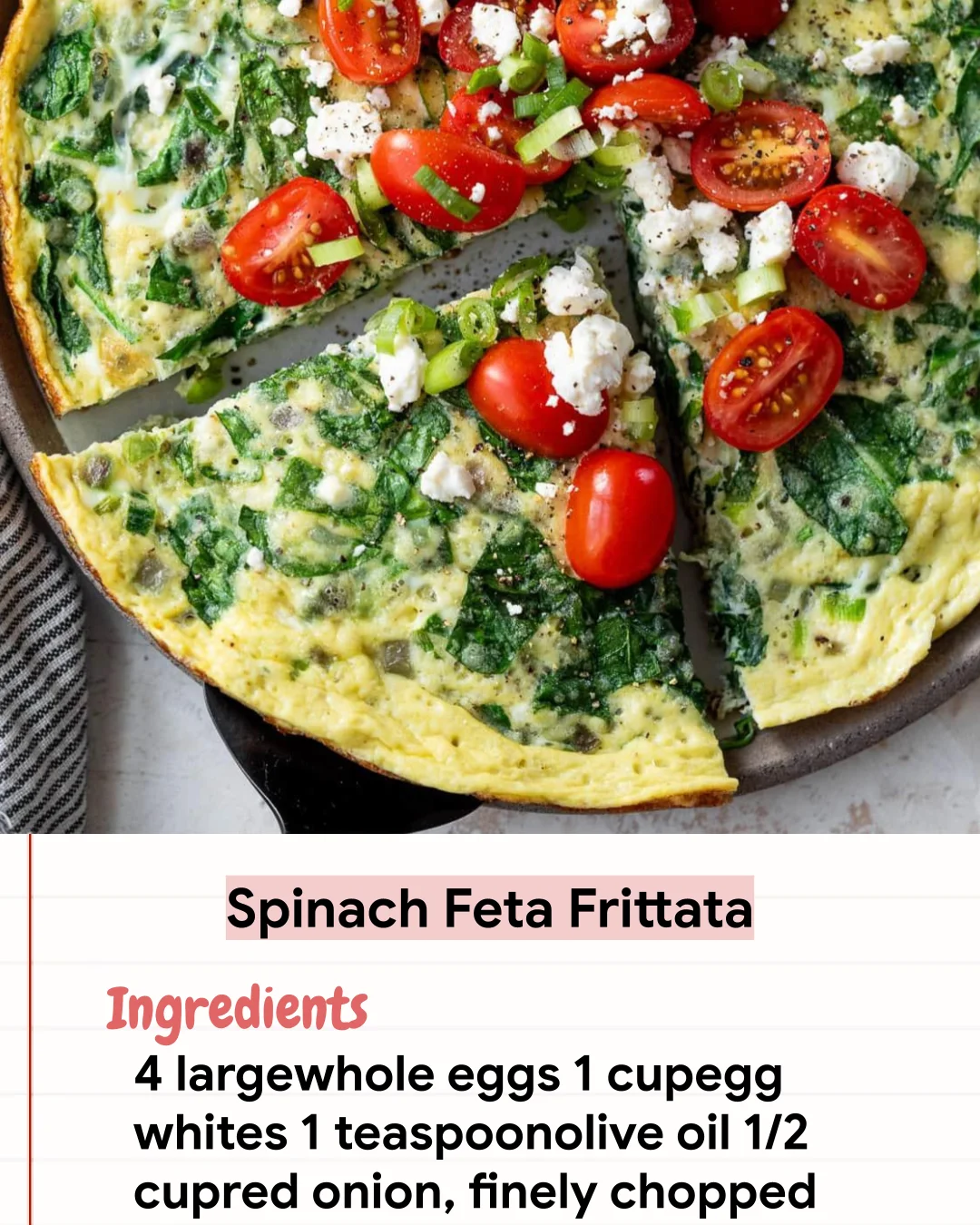 Low Carb Recipe Spinach Feta Frittata