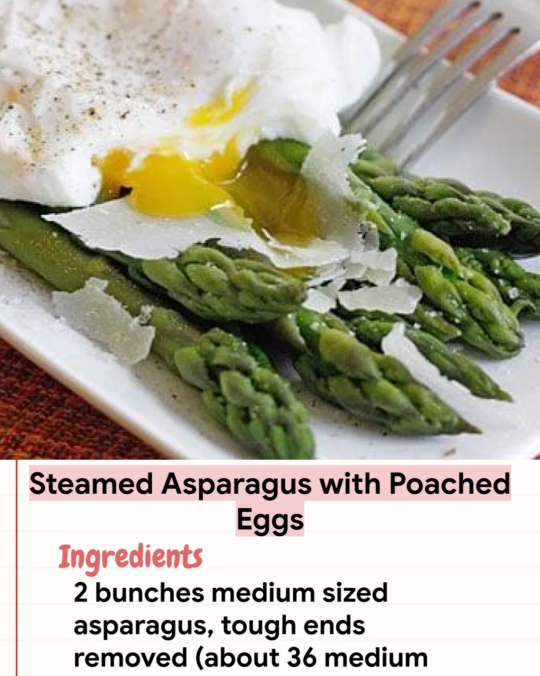 Low Carb Recipe Steamed Asparagus with Poached Eggs