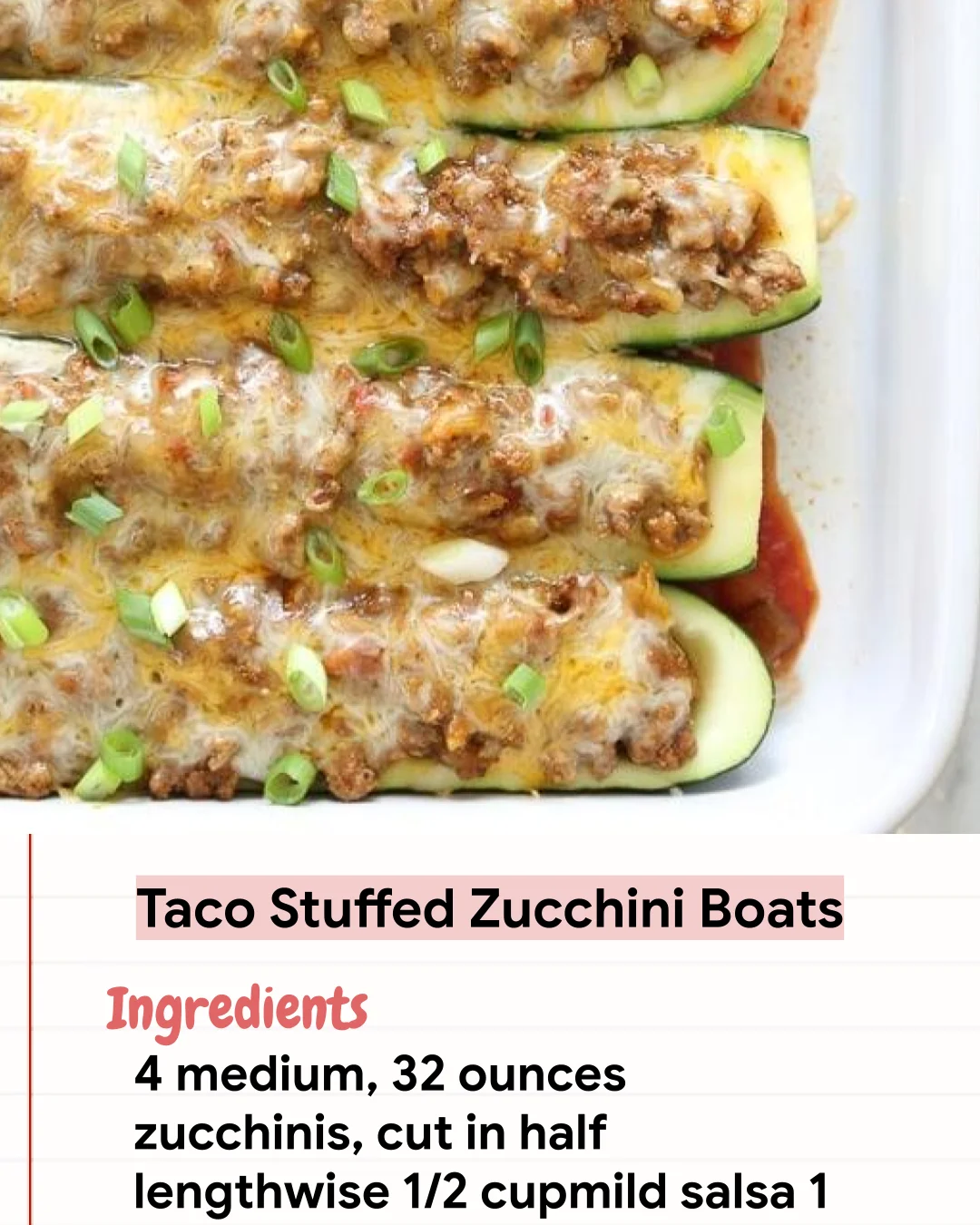 Low Carb Recipe Taco Stuffed Zucchini Boats