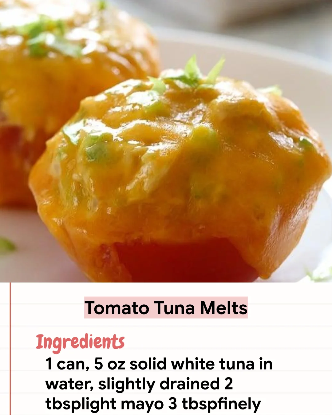 Low Carb Recipe Tomato Tuna Melts