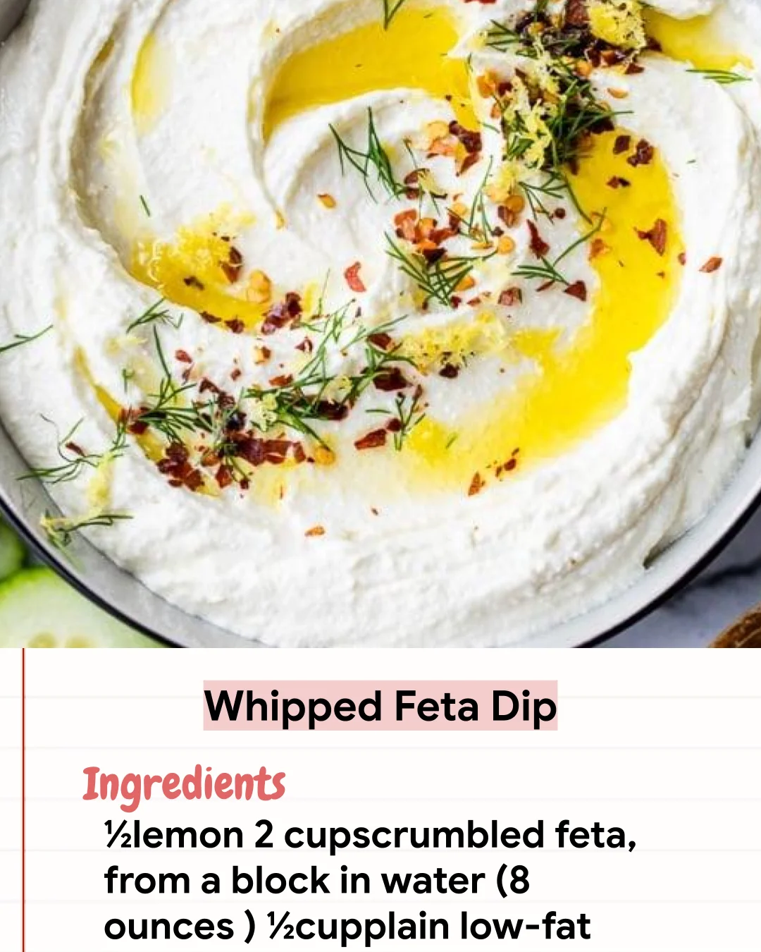 Low Carb Recipe Whipped Feta Dip