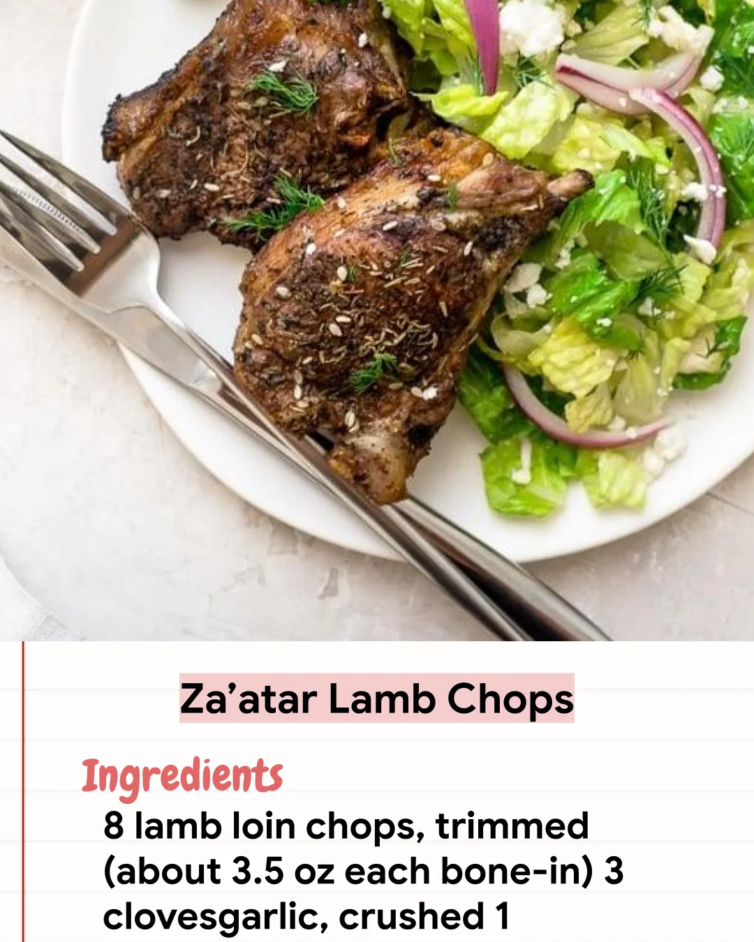 Low Carb Recipe Za’atar Lamb Chops