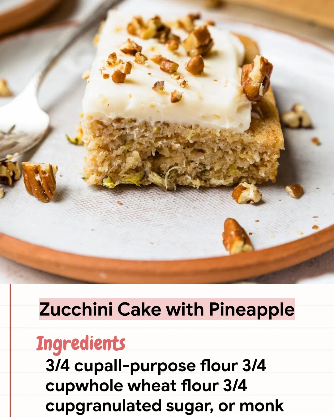 Low Carb Recipe Zucchini Cake with Pineapple