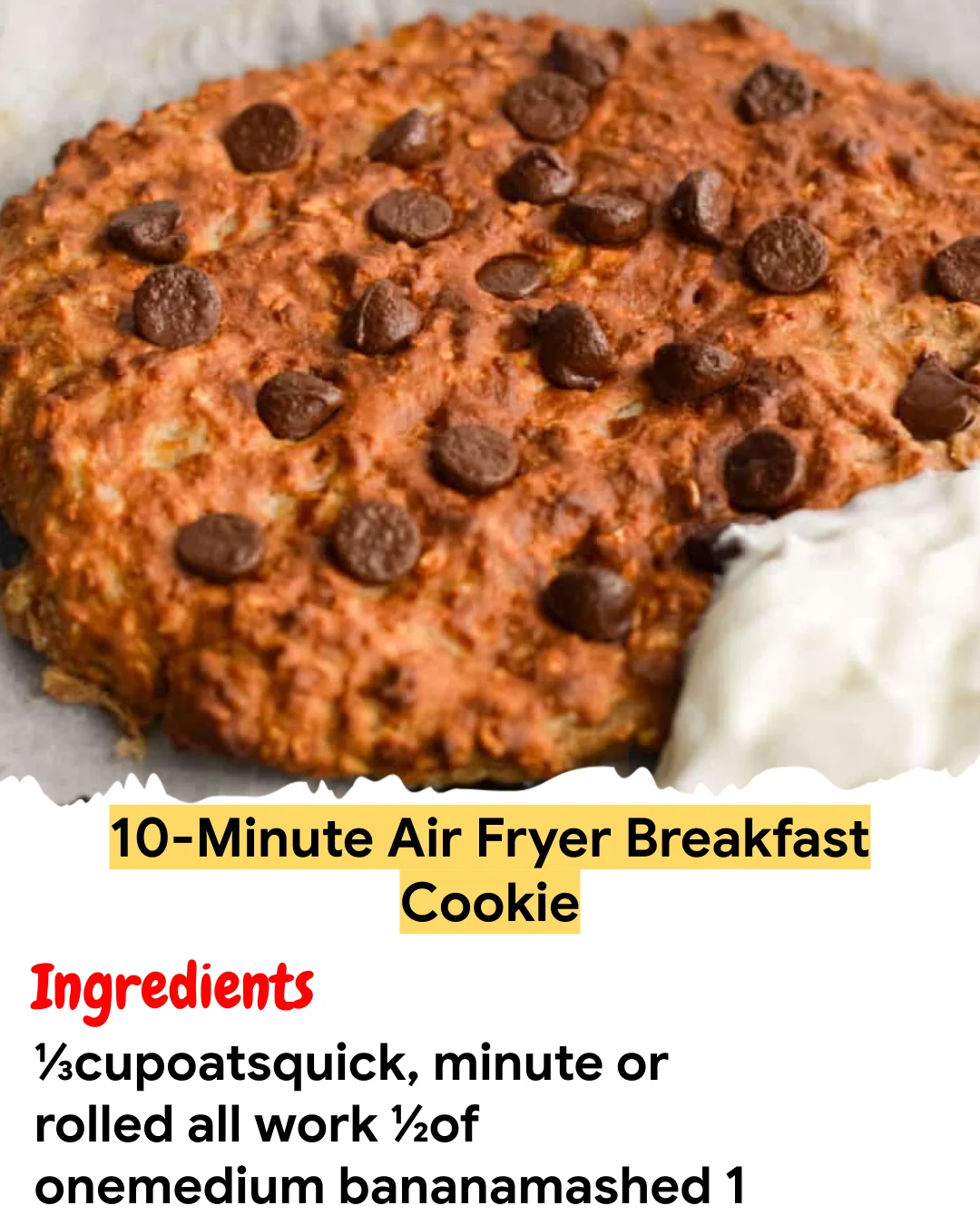 Meal Prep Recipe 10-Minute Air Fryer Breakfast Cookie