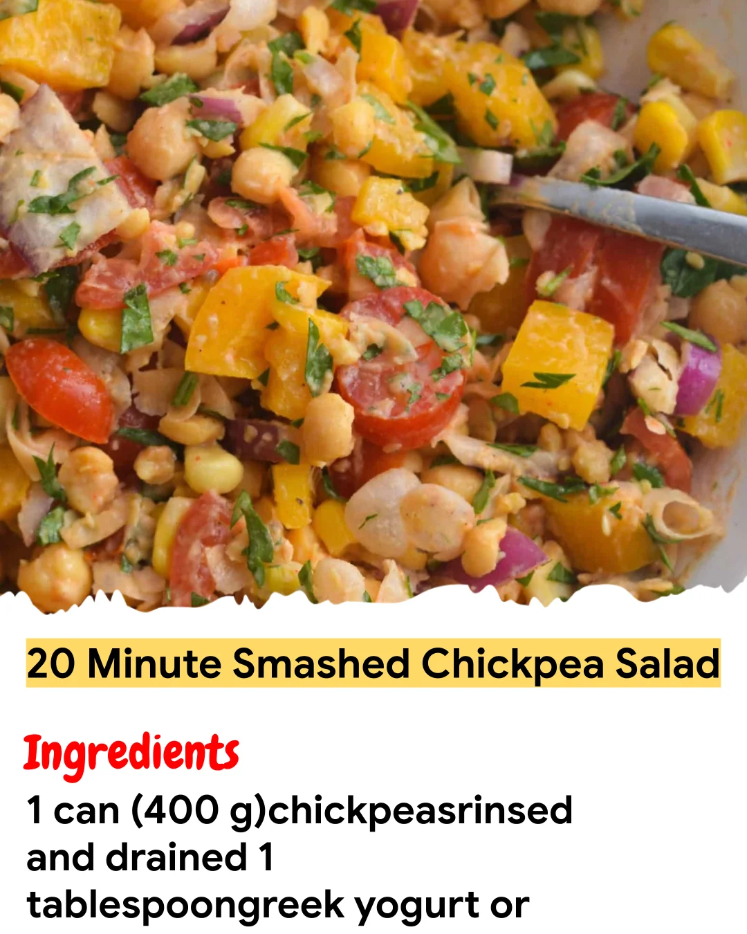 Meal Prep Recipe 20 Minute Smashed Chickpea Salad