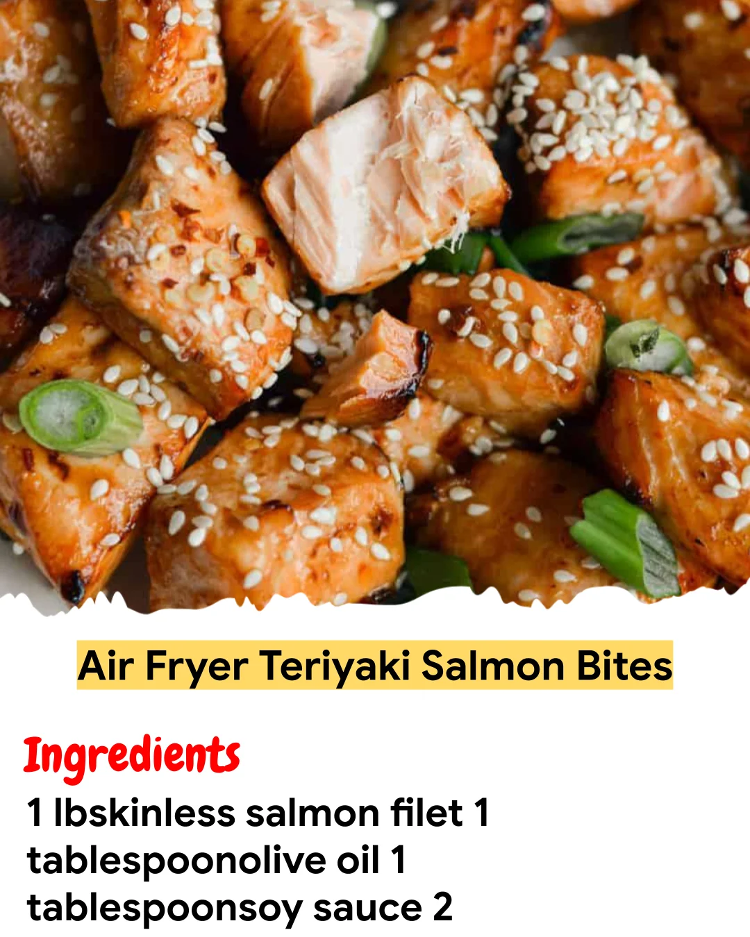 Meal Prep Recipe Air Fryer Teriyaki Salmon Bites