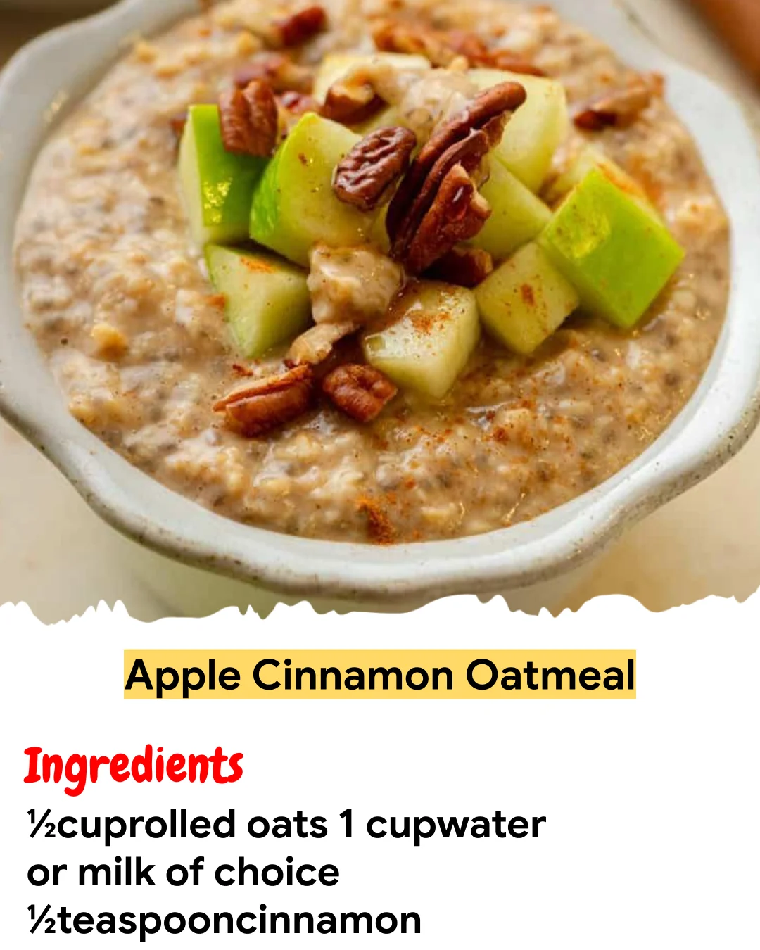 Meal Prep Recipe Apple Cinnamon Oatmeal