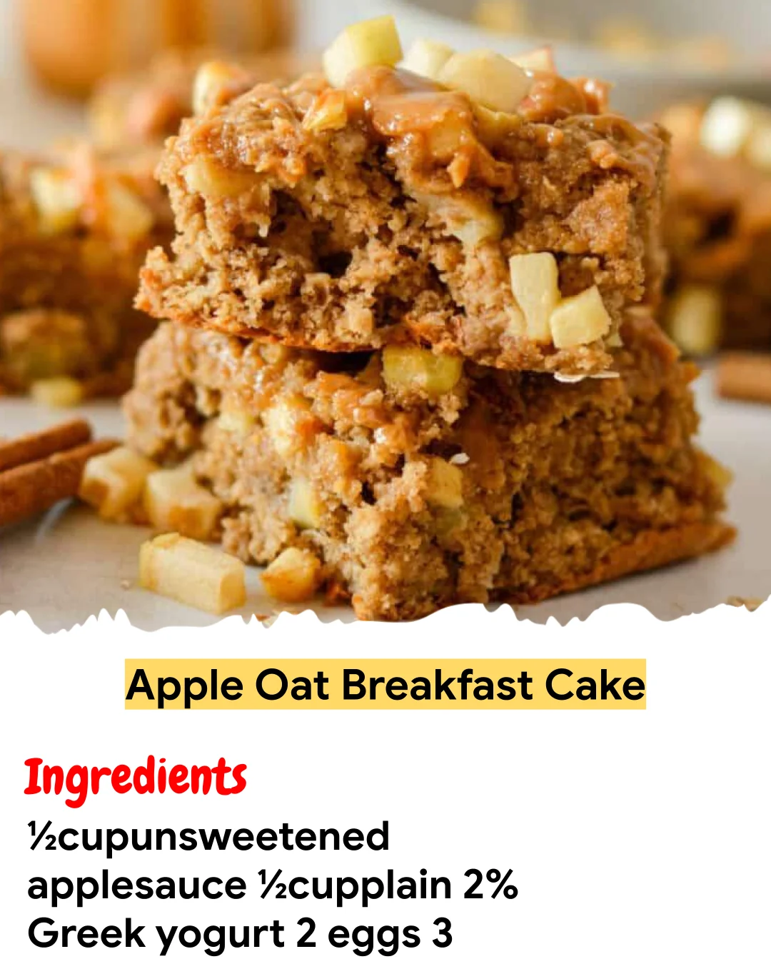 Meal Prep Recipe Apple Oat Breakfast Cake