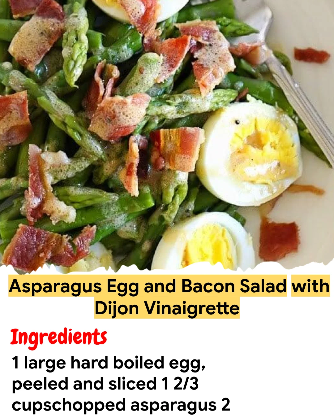 Meal Prep Recipe Asparagus Egg and Bacon Salad with Dijon Vinaigrette