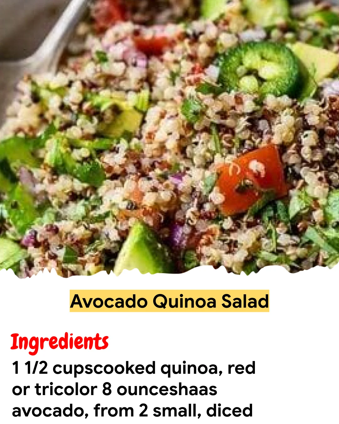 Meal Prep Recipe Avocado Quinoa Salad