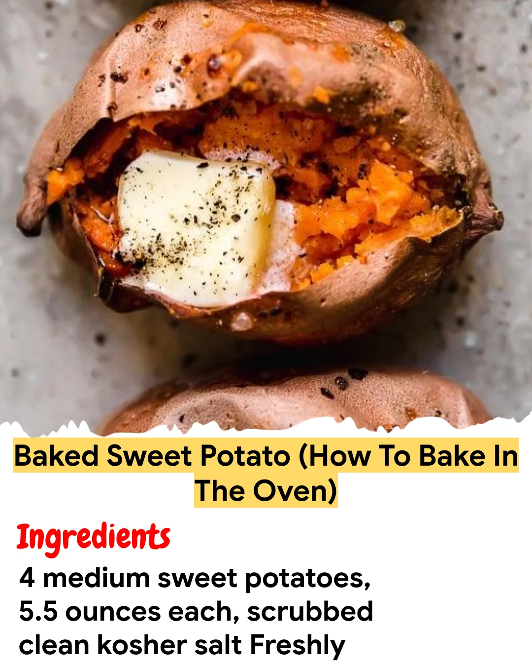 Meal Prep Recipe Baked Sweet Potato (How To Bake In The Oven)