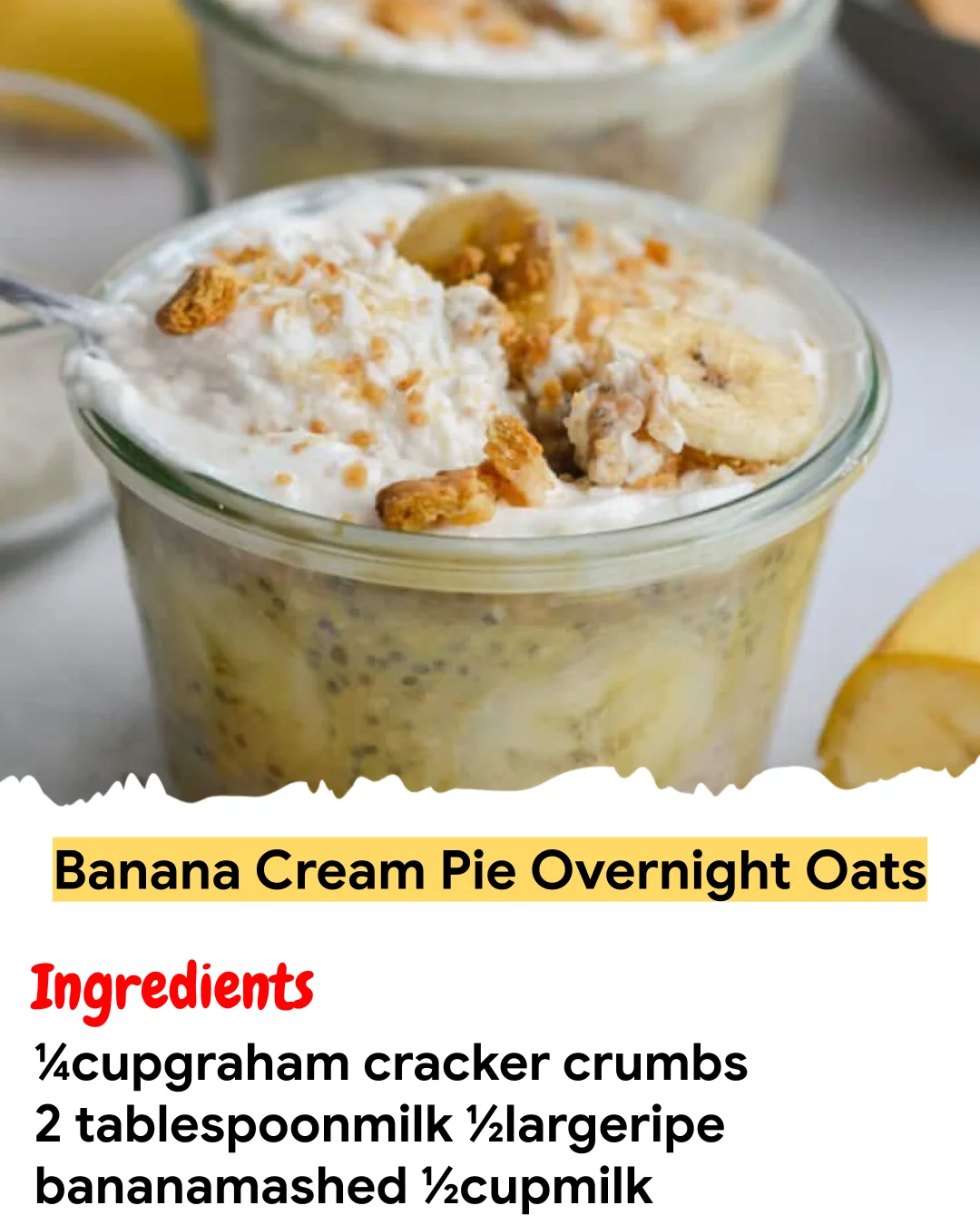Meal Prep Recipe Banana Cream Pie Overnight Oats